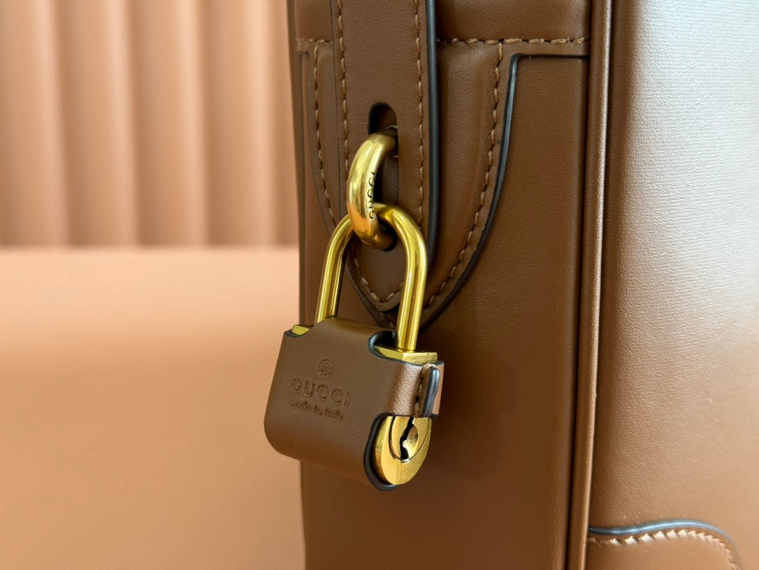 MEDIUM BRIEFCASE 40 IN BROWN CALFSKIN