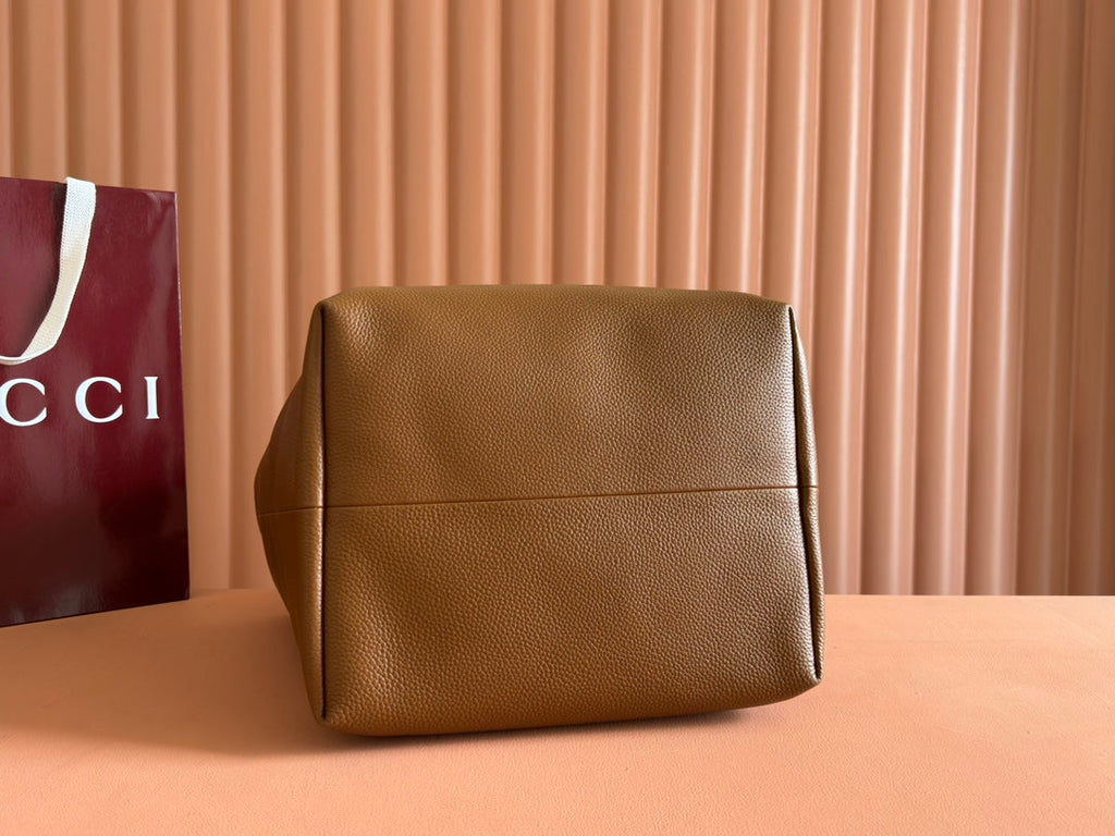 MEDIUM TOTISSIMA REVERSIBLE TOTE BAG 30 IN BROWN CALFSKIN BEIGE AND BROWN GG CANVAS ON SIDE