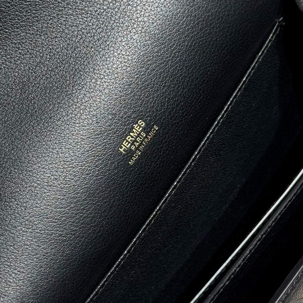 HM ROULIS 18 MINI BAG IN BLACK CALFSKIN GOLD-TONE HARDWARE