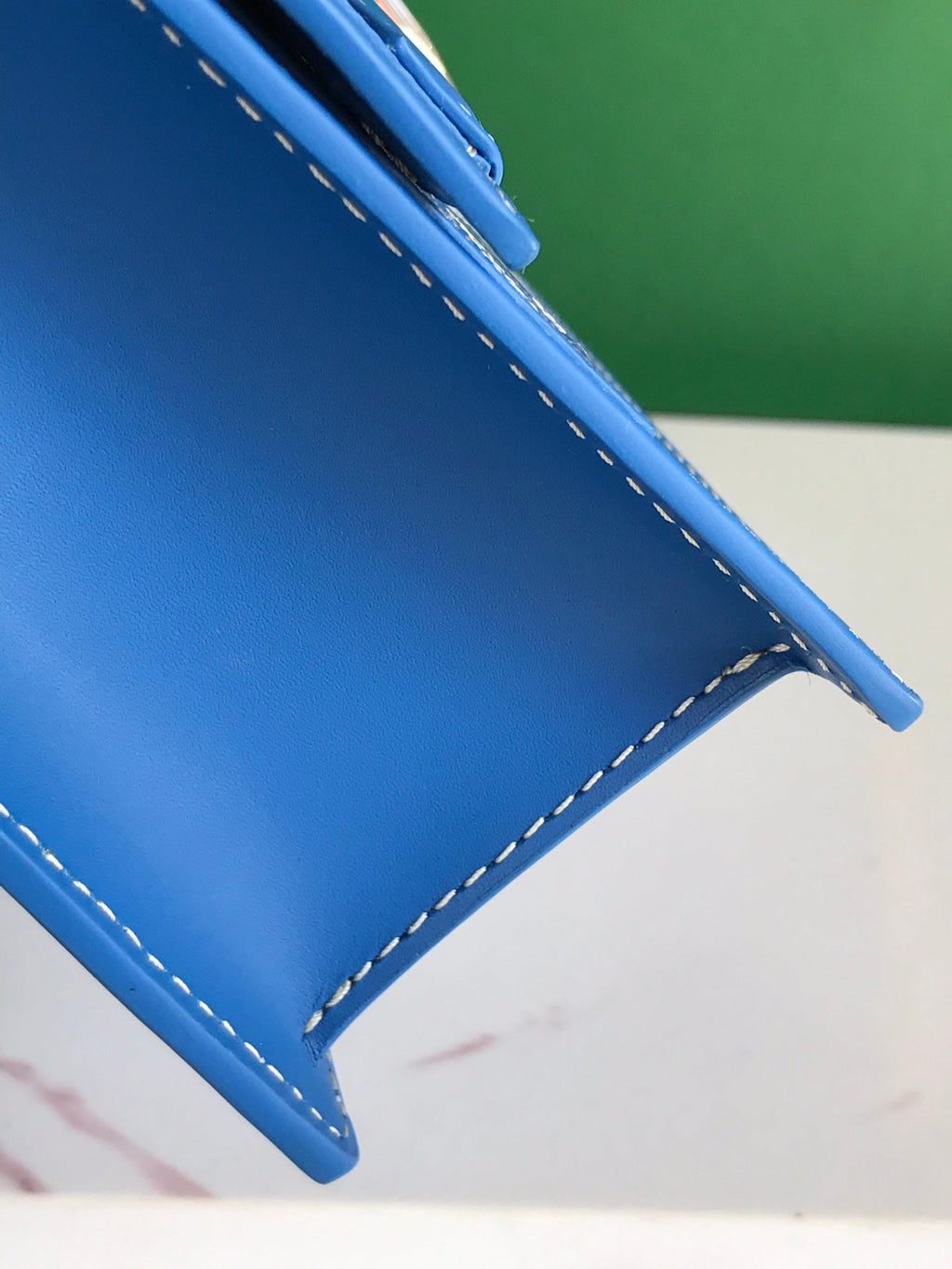 DUCHESSE MARIE-CAROLINE BAG 25 IN SAPPHIRE BLUE GOYARDINE CANVAS AND SMOOTH CALFSKIN