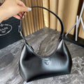CLEO SHOULDER BAG 30 IN BLACK GLOSSY CALFSKIN