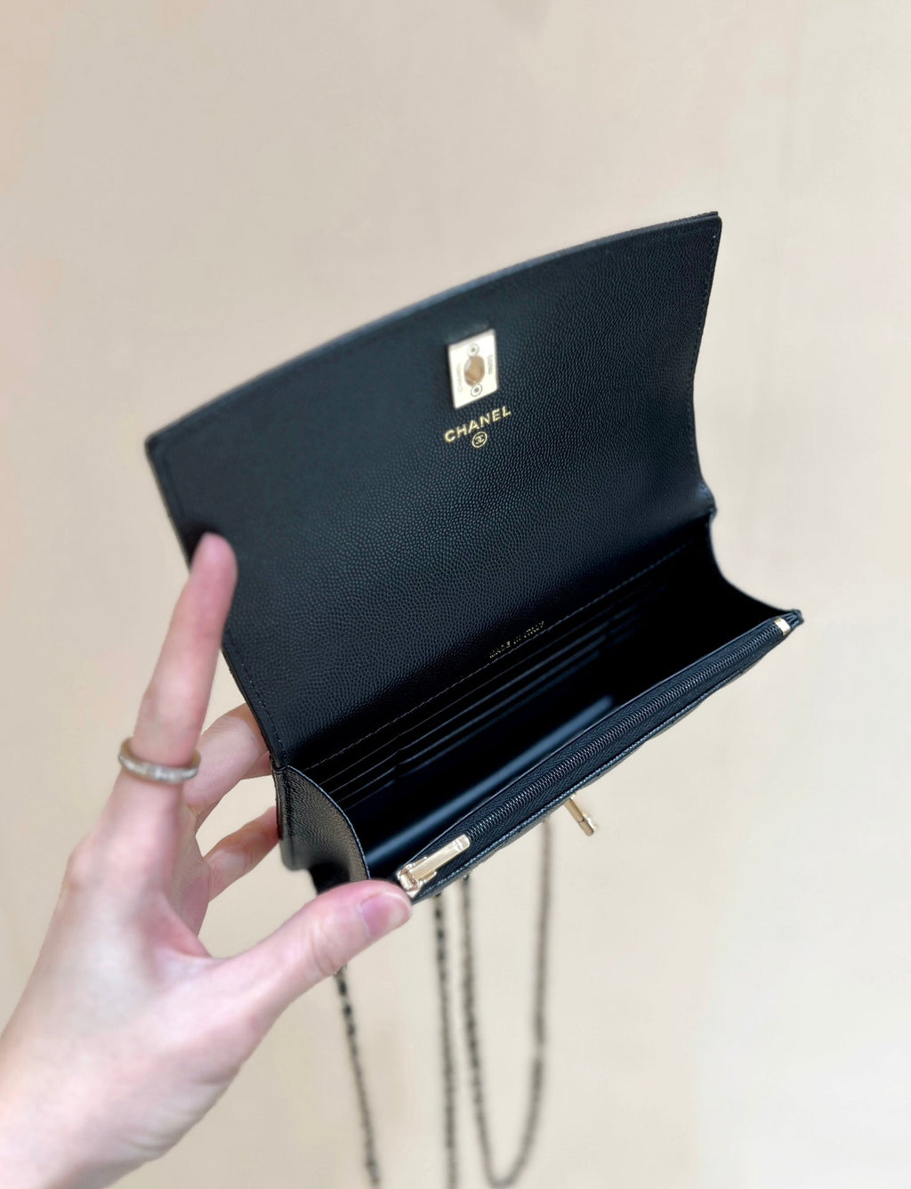 TOP HANDLE FLAP BACKPACK 18 IN BLACK CALFSKIN